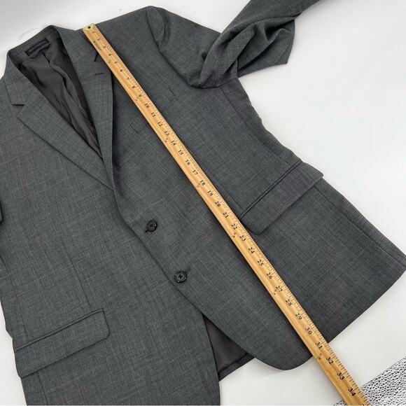 Lauren Ralph Lauren Mens Sportcoat Suit Jacket Blazer 2 button gray wool Stretch - Picture 14 of 15